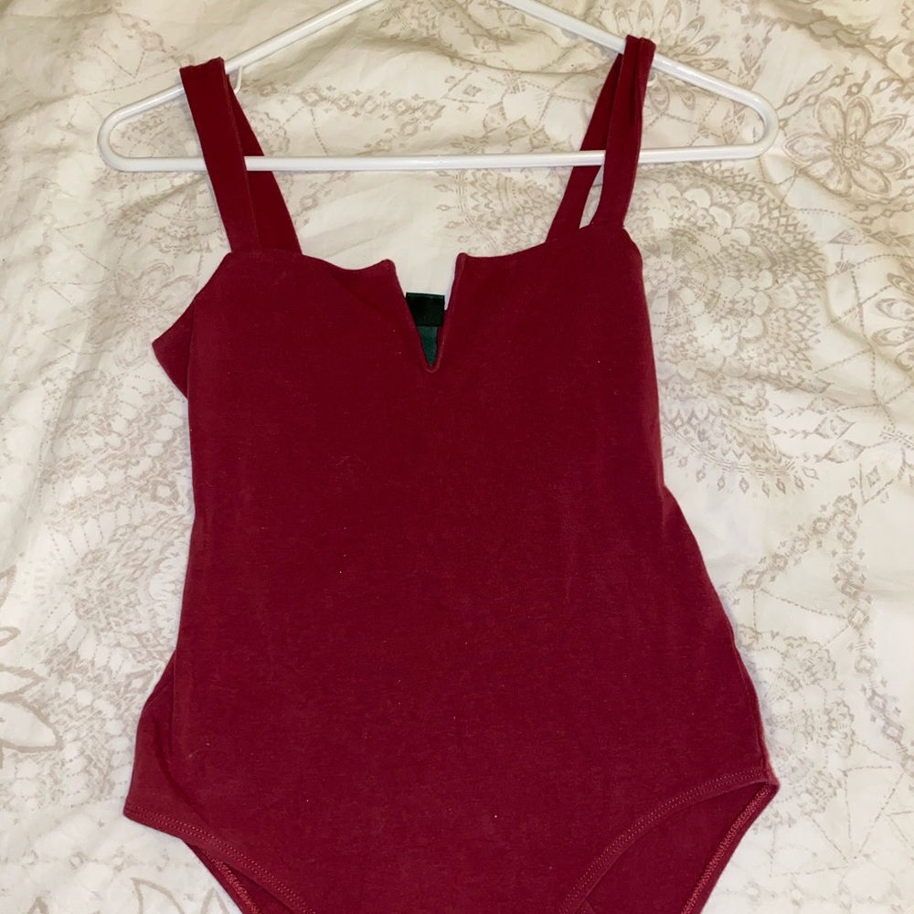 Maroon plunging one piece!